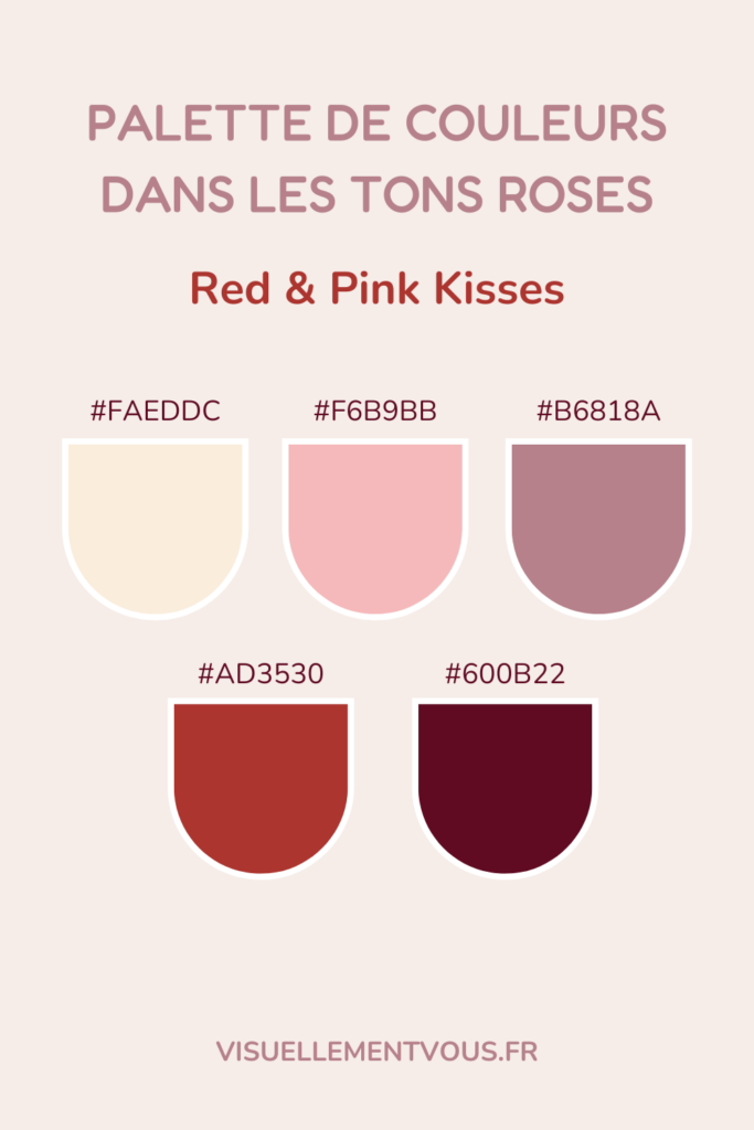 Palette de couleurs dans les tons roses