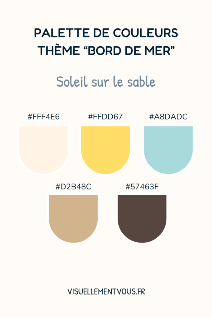 Palette de couleurs thème marin bord de mer