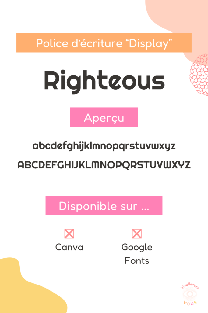 Police d'écriture Display Righteous