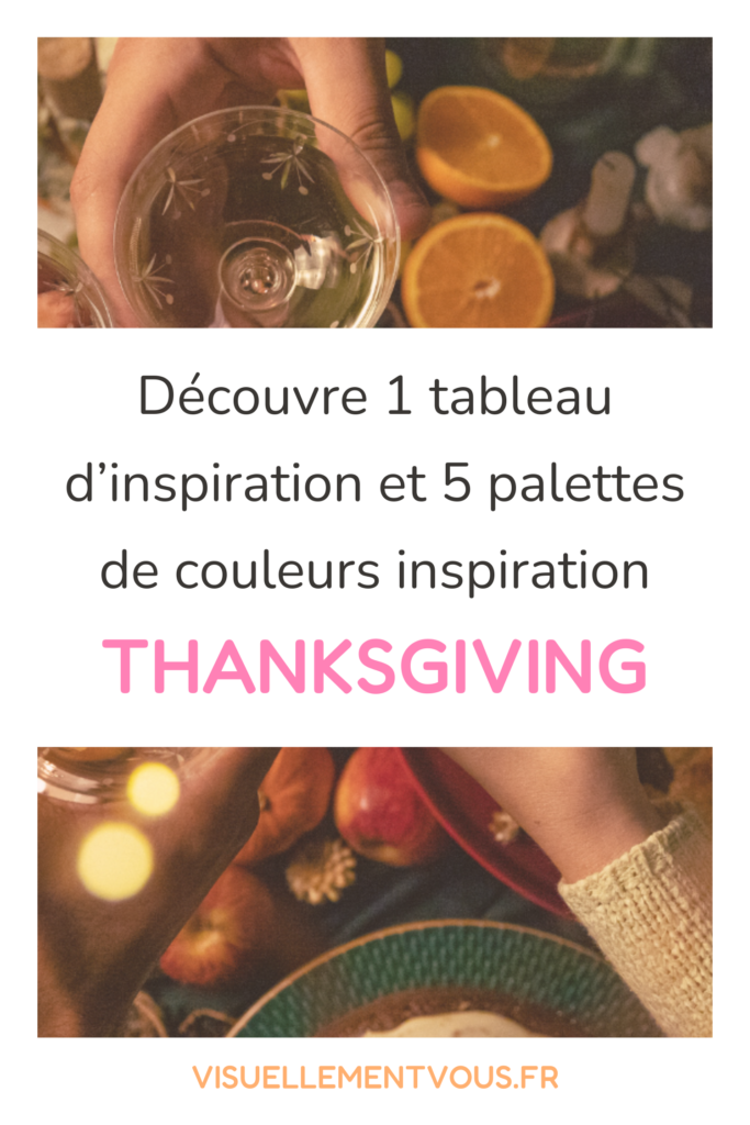 1 moodboard et 5 palettes de couleurs sur le thème Thanksgiving repas de fête