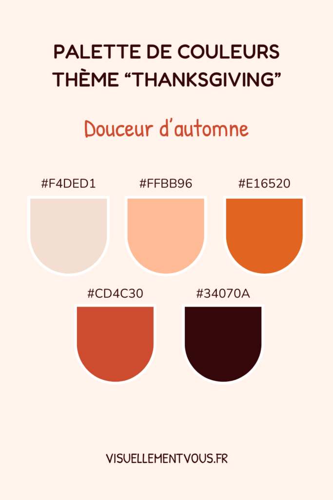 5 palettes de couleurs spéciale Thanksgiving / repas de fête