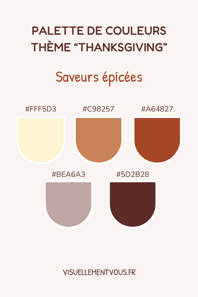 5 palettes de couleurs spéciale Thanksgiving / repas de fête