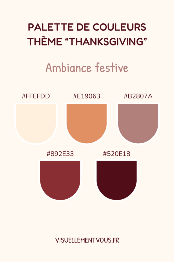 5 palettes de couleurs spéciale Thanksgiving / repas de fête