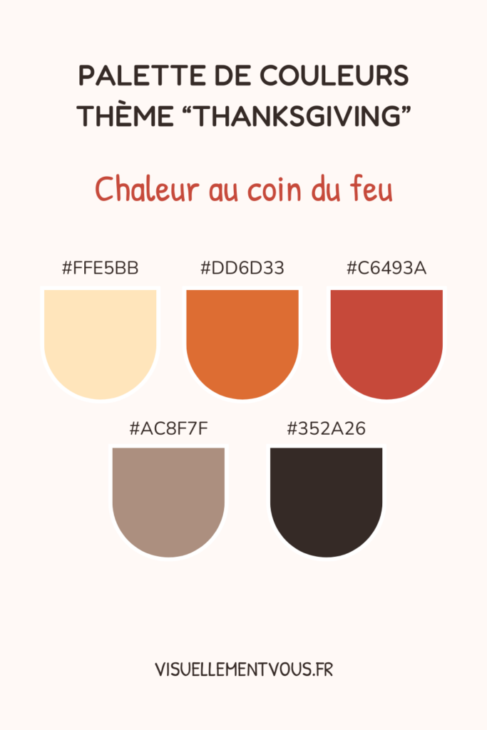 5 palettes de couleurs spéciale Thanksgiving / repas de fête